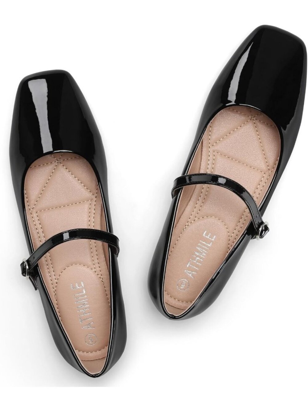 Stylish Women's Mary Jane Ballet Flats, Square Toe Comfort Shoes for Everyday